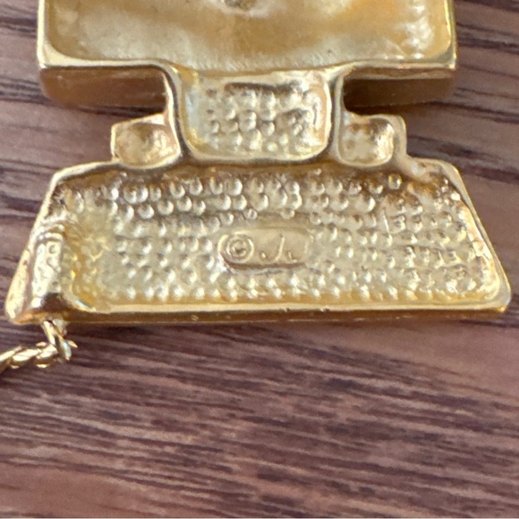 JJ Vintage Cat Mouse Pin Brooch Error Computer Desktop Dangle Signed 1980s BinAH - Picture 3 of 5